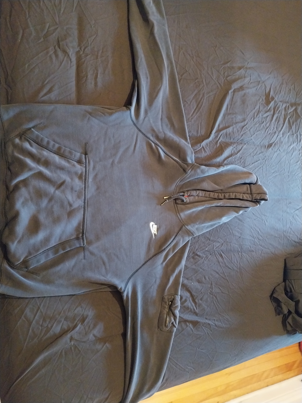 Nike Men's Gray Hoodie with White Swoosh